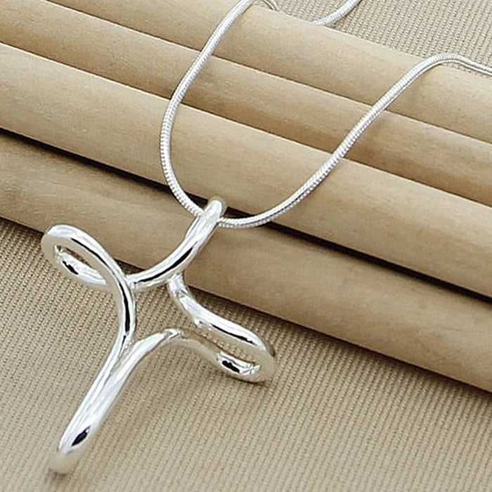 Classic Sterling Silver Cross Pendant Necklace