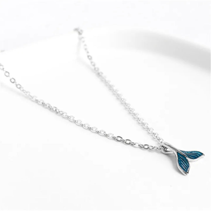 🌊 Blue Ocean Mermaid Anklet – 925 Sterling Silver Fish Tail Bracelet ✨