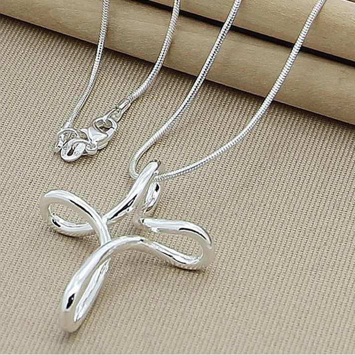Classic Sterling Silver Cross Pendant Necklace