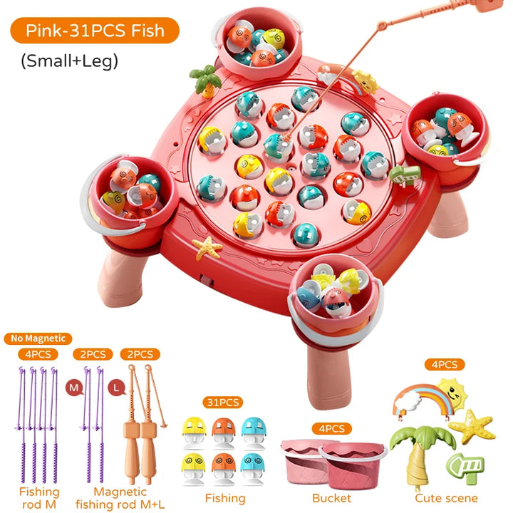 Kids Magnetic Fishing Game – Electric Rotating Fishing Toy for Toddlers &amp; Children