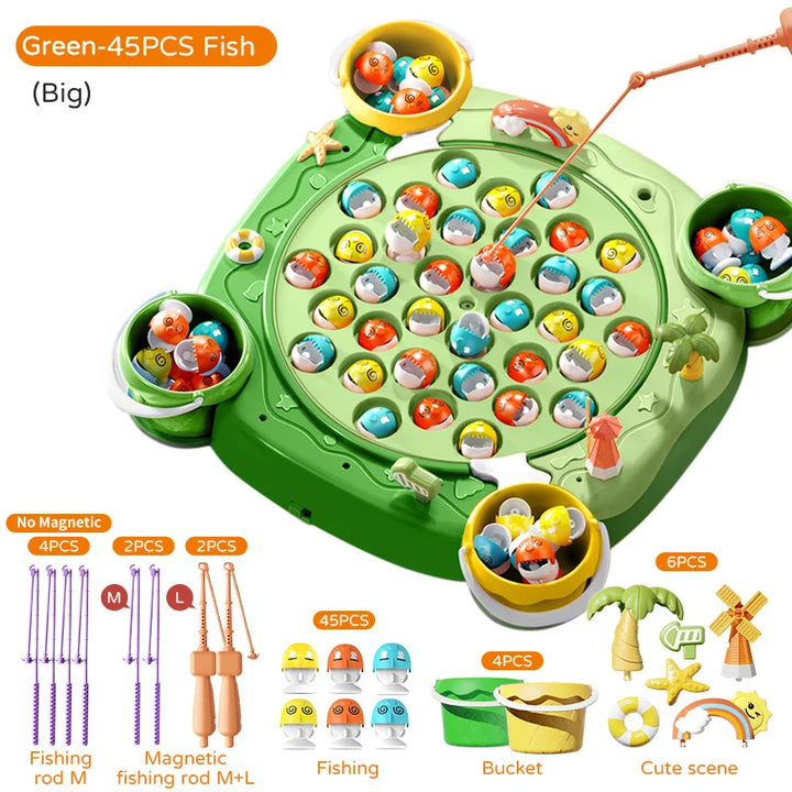Kids Magnetic Fishing Game – Electric Rotating Fishing Toy for Toddlers &amp; Children