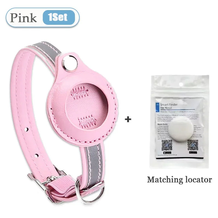 Leather Adjustable Pet GPS Tracker Collar
