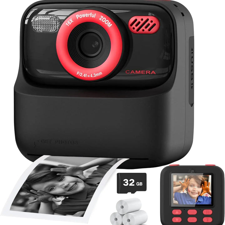 Kids Instant Camera – 1080P HD Dual Lens with Instant Print