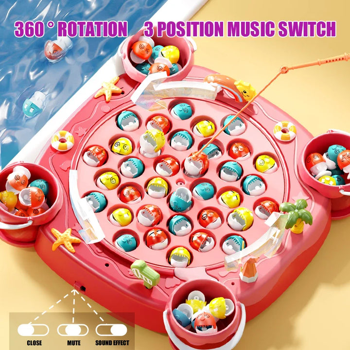 Kids Magnetic Fishing Game – Electric Rotating Fishing Toy for Toddlers &amp; Children