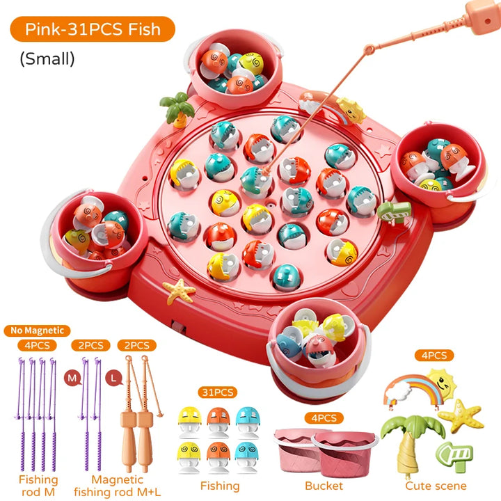 Kids Magnetic Fishing Game – Electric Rotating Fishing Toy for Toddlers &amp; Children