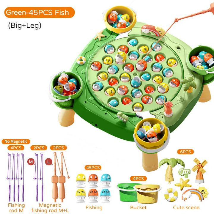 Kids Magnetic Fishing Game – Electric Rotating Fishing Toy for Toddlers &amp; Children
