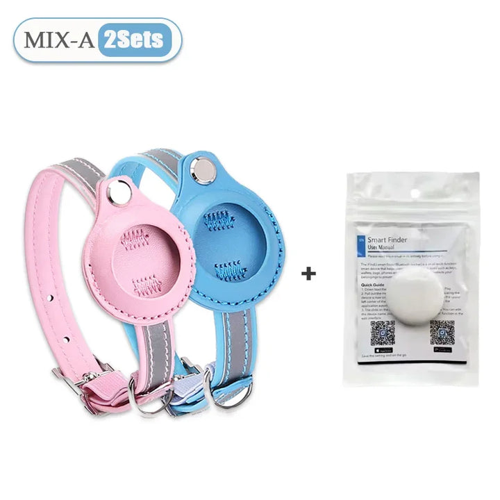 Leather Adjustable Pet GPS Tracker Collar