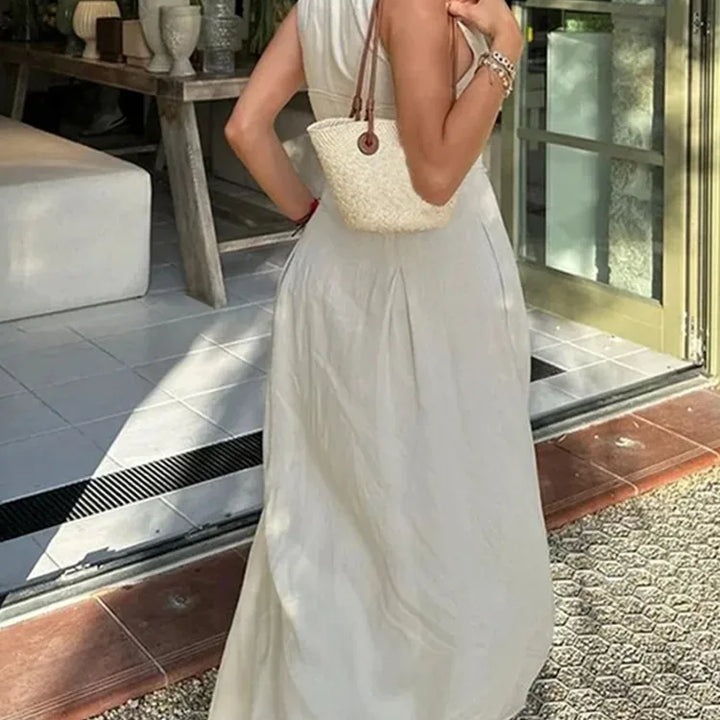 Zipper Long Pleated Bodycon Dress