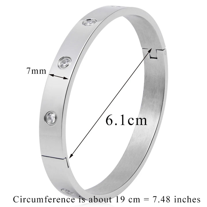 Elegant Stainless Steel Bangle Bracelet for Women
