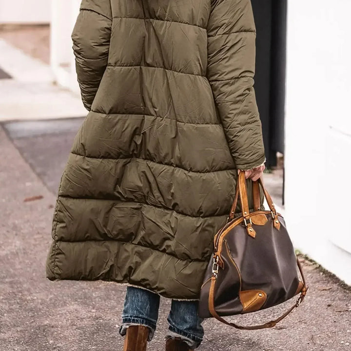 Women’s Autumn Winter Solid Color Hooded Cotton Parka