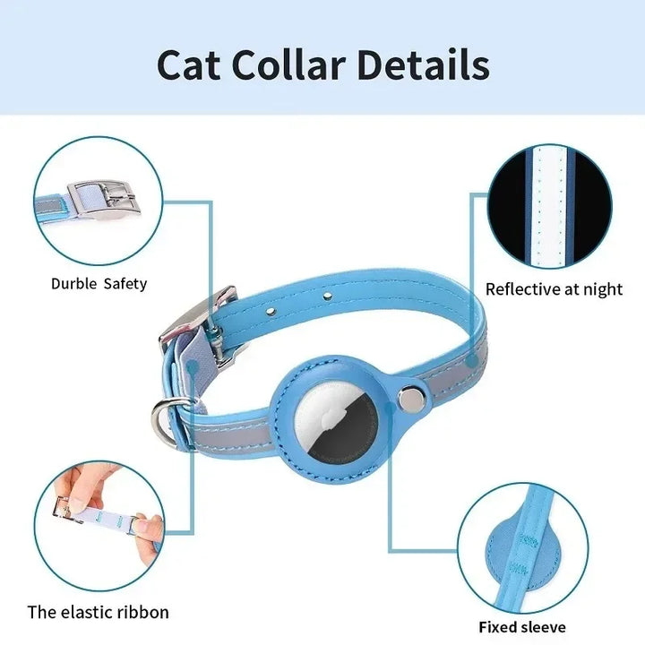 Leather Adjustable Pet GPS Tracker Collar