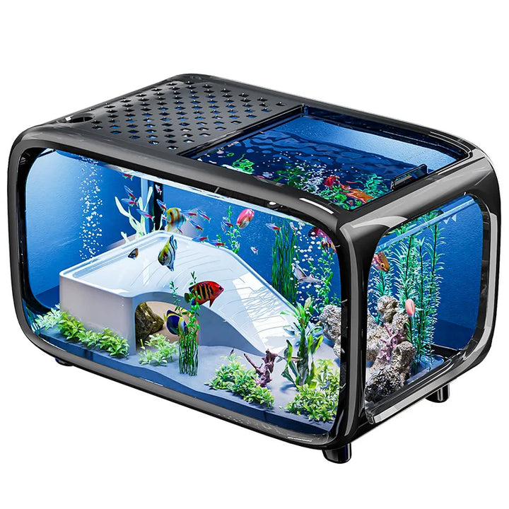 Light Luxury Fish Tank – Elegant, Transparent, and Ecological Aquarium for Your Living Room