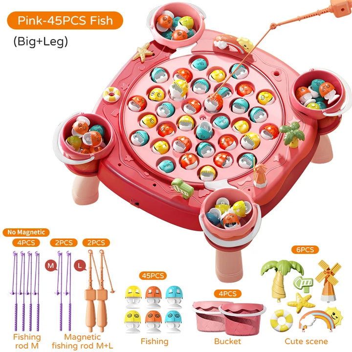 Kids Magnetic Fishing Game – Electric Rotating Fishing Toy for Toddlers &amp; Children