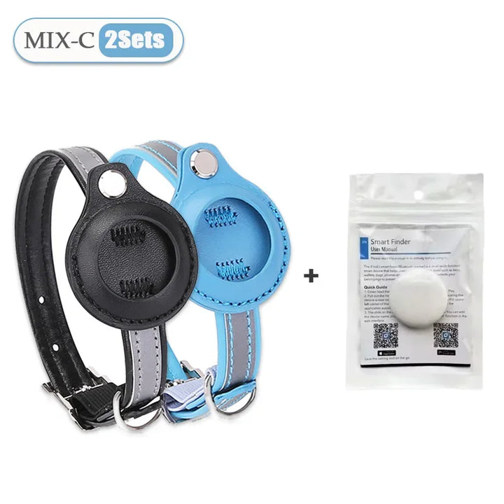 Leather Adjustable Pet GPS Tracker Collar