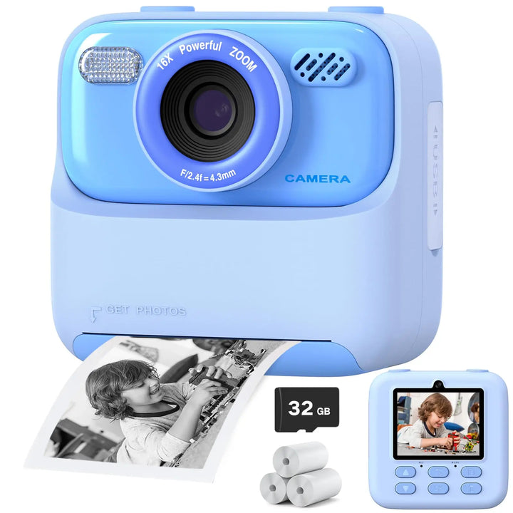 Kids Instant Camera – 1080P HD Dual Lens with Instant Print