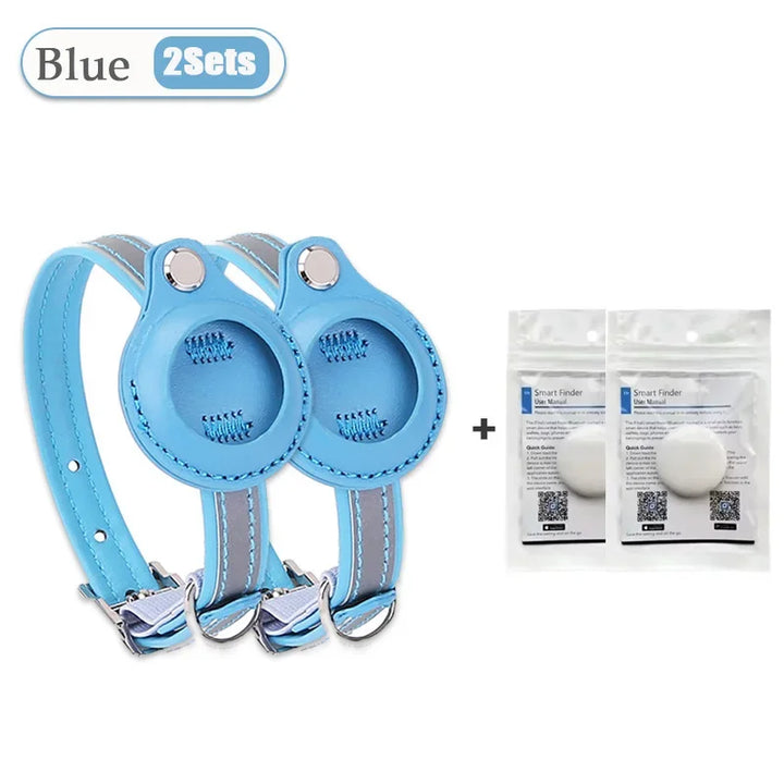 Leather Adjustable Pet GPS Tracker Collar