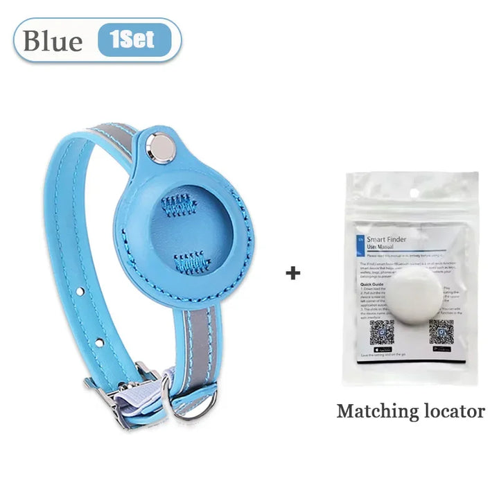 Leather Adjustable Pet GPS Tracker Collar
