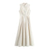 Zipper Long Pleated Bodycon Dress