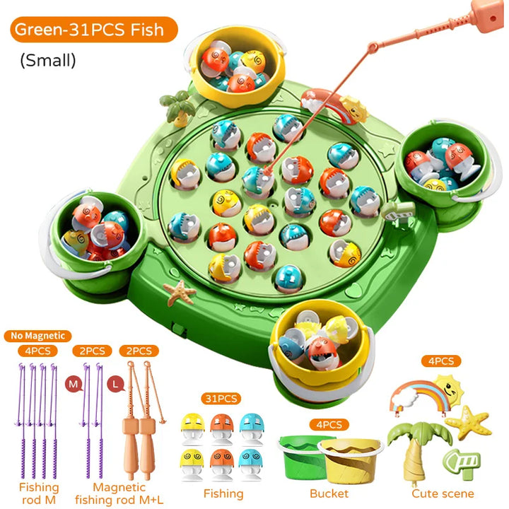 Kids Magnetic Fishing Game – Electric Rotating Fishing Toy for Toddlers &amp; Children
