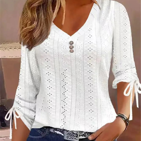 Women’s Solid Lace Shirt Top