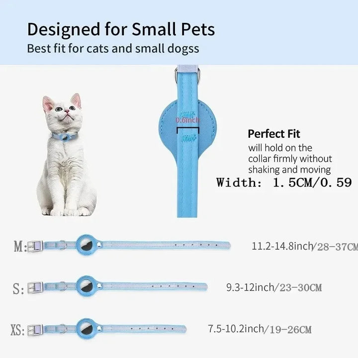 Leather Adjustable Pet GPS Tracker Collar