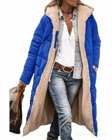 Women’s Autumn Winter Solid Color Hooded Cotton Parka