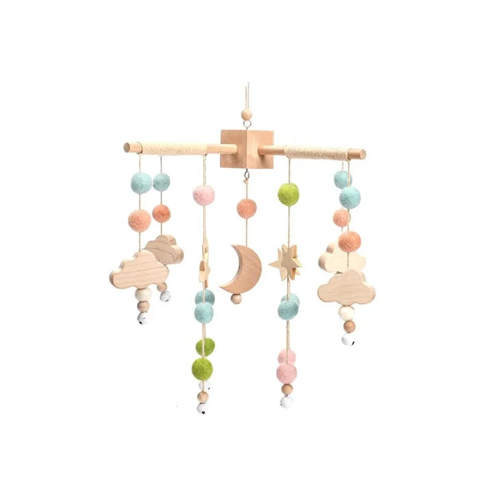 Baby Crib Mobile Wooden Bed Bell