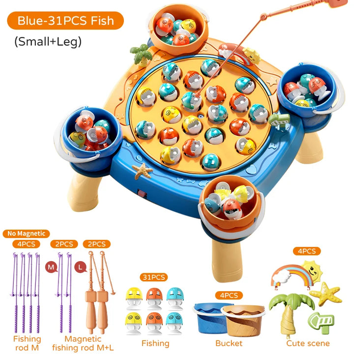 Kids Magnetic Fishing Game – Electric Rotating Fishing Toy for Toddlers &amp; Children
