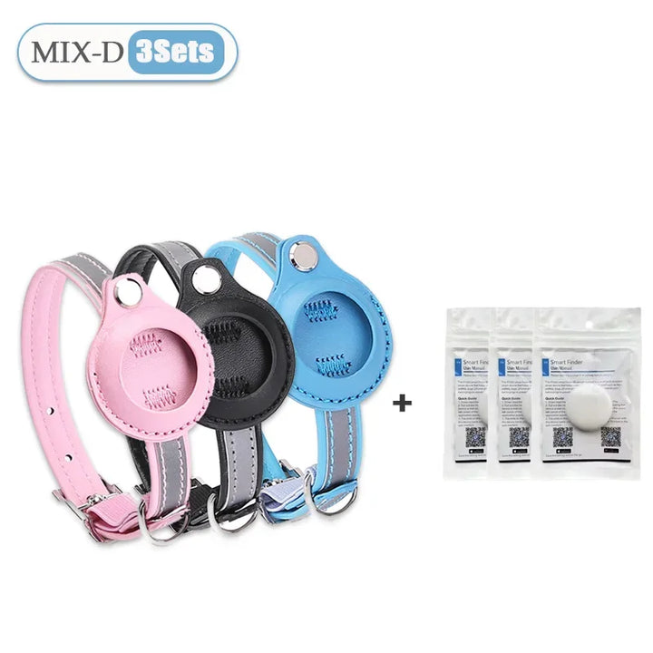 Leather Adjustable Pet GPS Tracker Collar