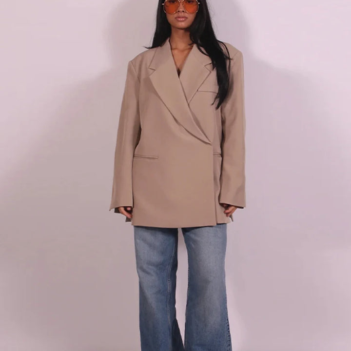 Women’s Casual Butter Yellow Cropped Blazer &amp; Coat Set
