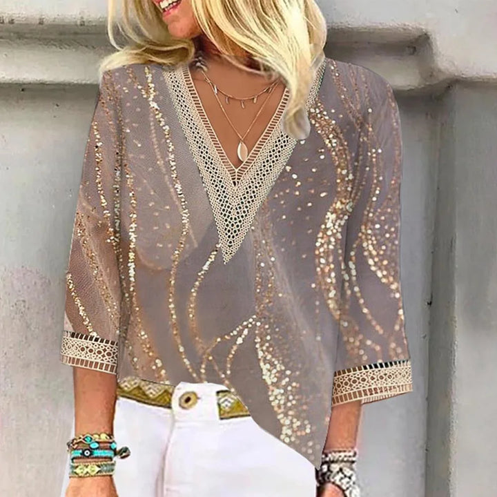 Temperament Women’s Casual V-neck Blouse