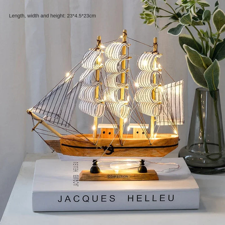 Wooden Sailboat Model