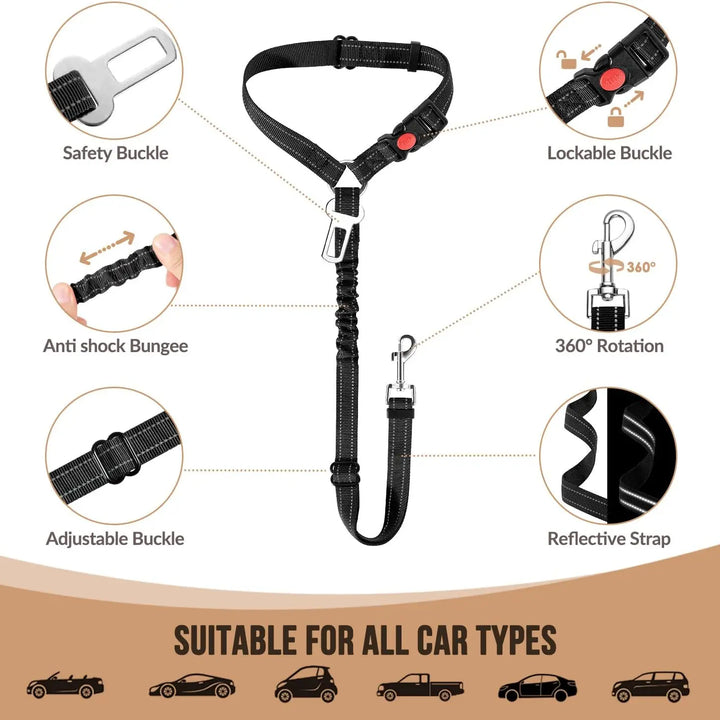 2-in-1 Dog Car Seat Belt