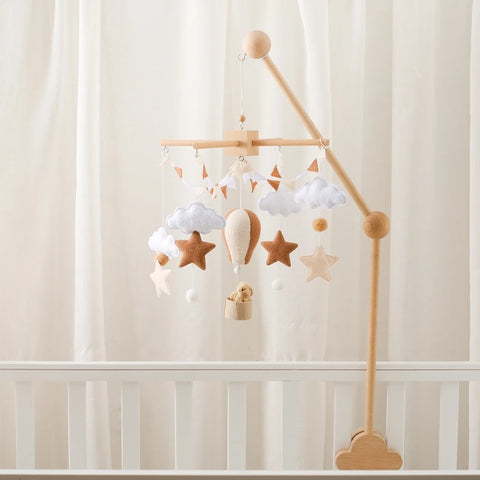 Baby Crib Mobile Wooden Bed Bell