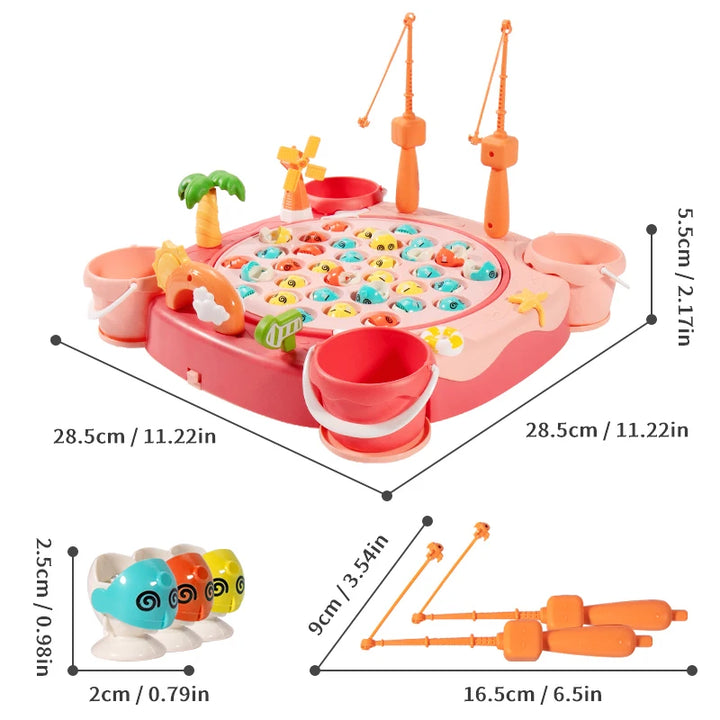 Kids Magnetic Fishing Game – Electric Rotating Fishing Toy for Toddlers &amp; Children
