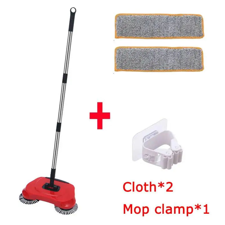 Hand Push Broom – Multifunctional Cleaning Tool with Long Handle & Auto Spiral Deep Clean System