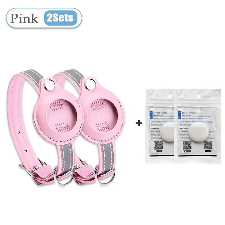 Leather Adjustable Pet GPS Tracker Collar