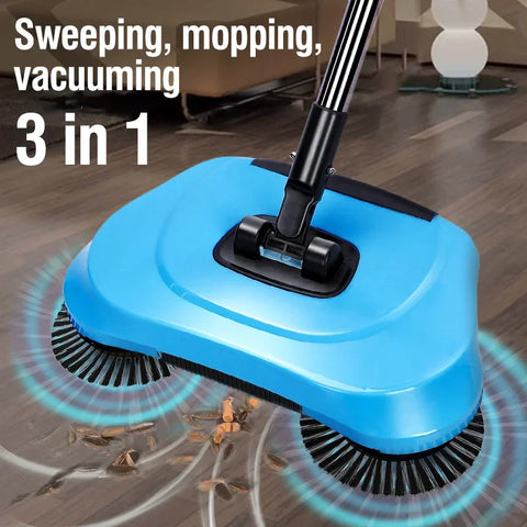 Hand Push Broom – Multifunctional Cleaning Tool with Long Handle & Auto Spiral Deep Clean System