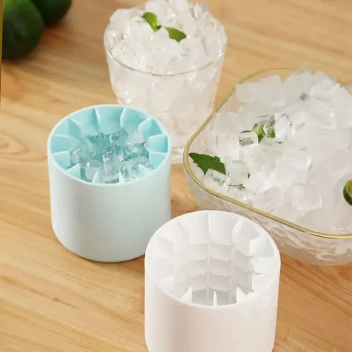 Silicone Round Ice Cube Mold &amp; Ice Bucket