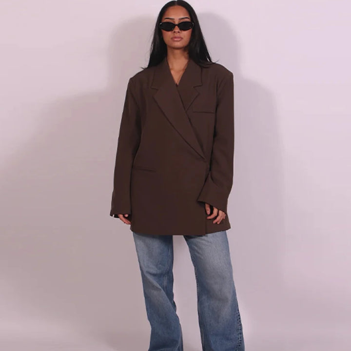 Women’s Casual Butter Yellow Cropped Blazer &amp; Coat Set