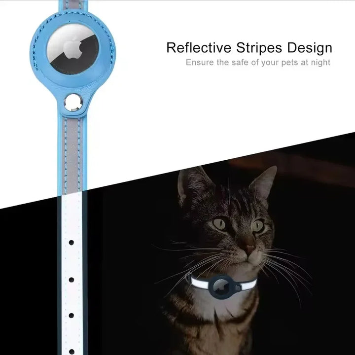 Leather Adjustable Pet GPS Tracker Collar