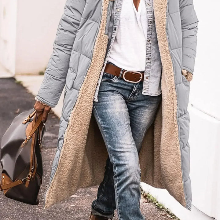Women’s Autumn Winter Solid Color Hooded Cotton Parka