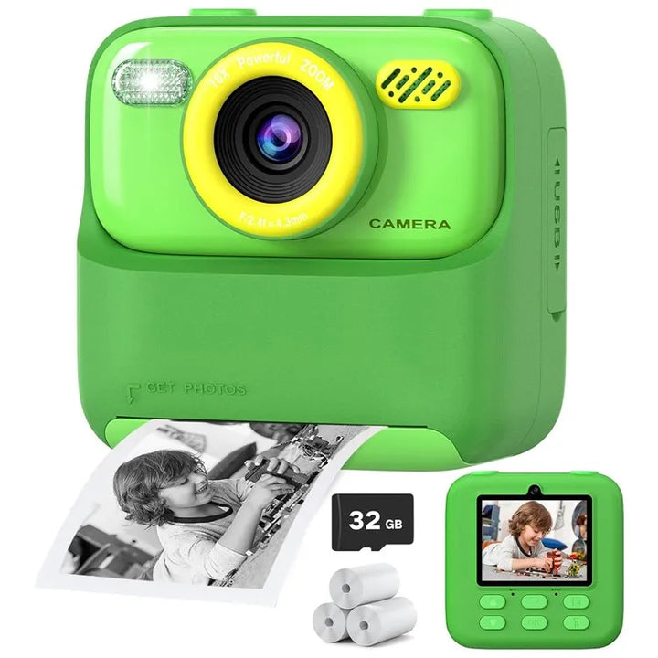 Kids Instant Camera – 1080P HD Dual Lens with Instant Print