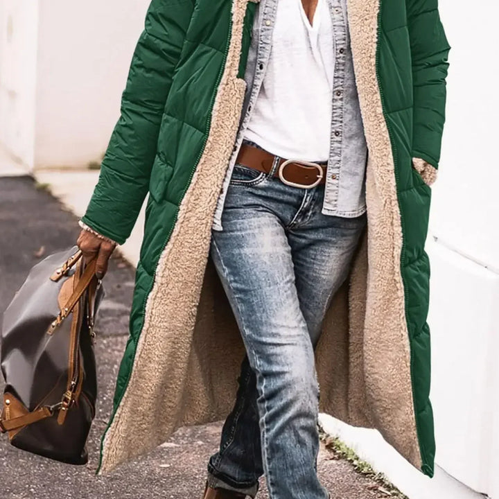 Women’s Autumn Winter Solid Color Hooded Cotton Parka