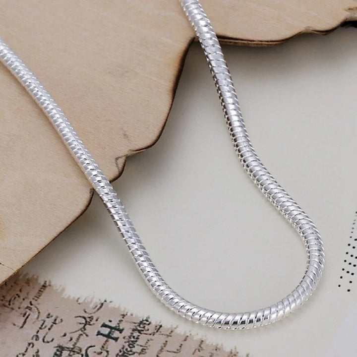 925 Sterling Silver 3MM Snake Chain Bracelet – Elegant Fashion Jewelry for Women ✨
