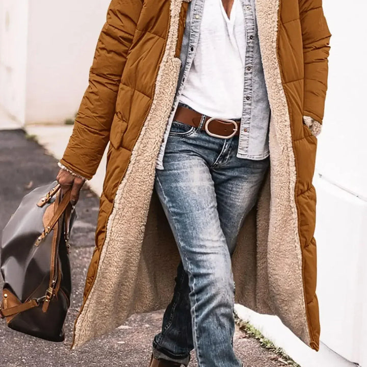 Women’s Autumn Winter Solid Color Hooded Cotton Parka
