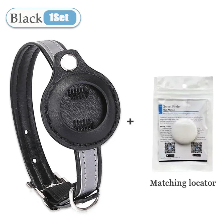 Leather Adjustable Pet GPS Tracker Collar
