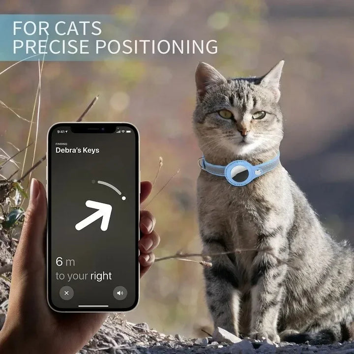 Leather Adjustable Pet GPS Tracker Collar
