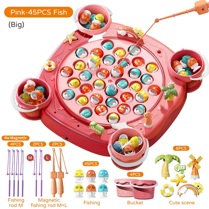 Kids Magnetic Fishing Game – Electric Rotating Fishing Toy for Toddlers &amp; Children