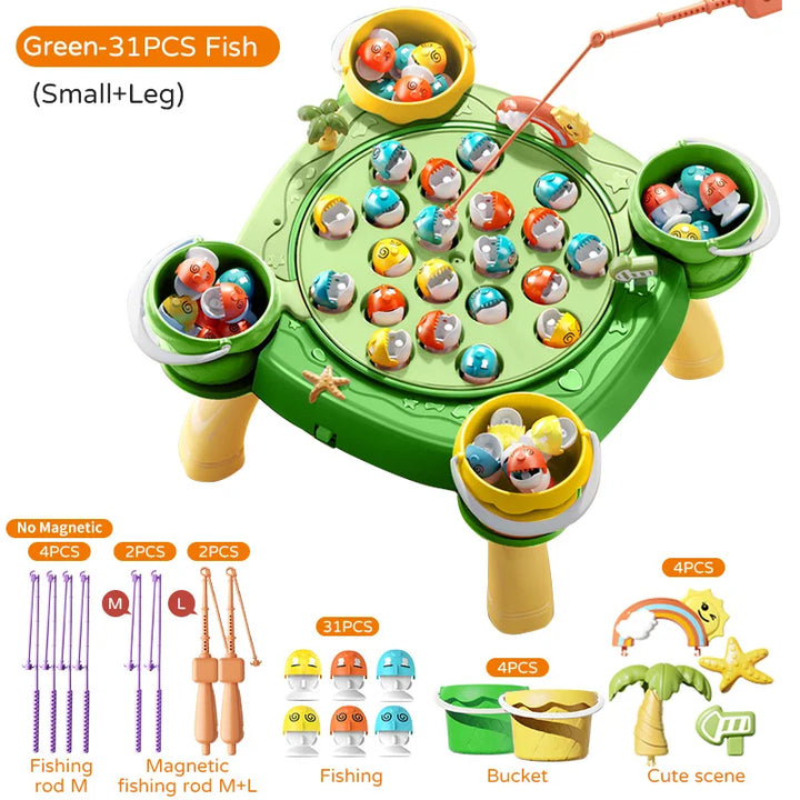 Kids Magnetic Fishing Game – Electric Rotating Fishing Toy for Toddlers &amp; Children